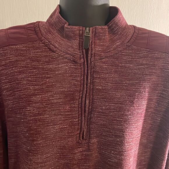 XL Ike Behar Chile Garnet over-dye long sleeve 1/4 zip pullover sweater - Picture 2 of 13
